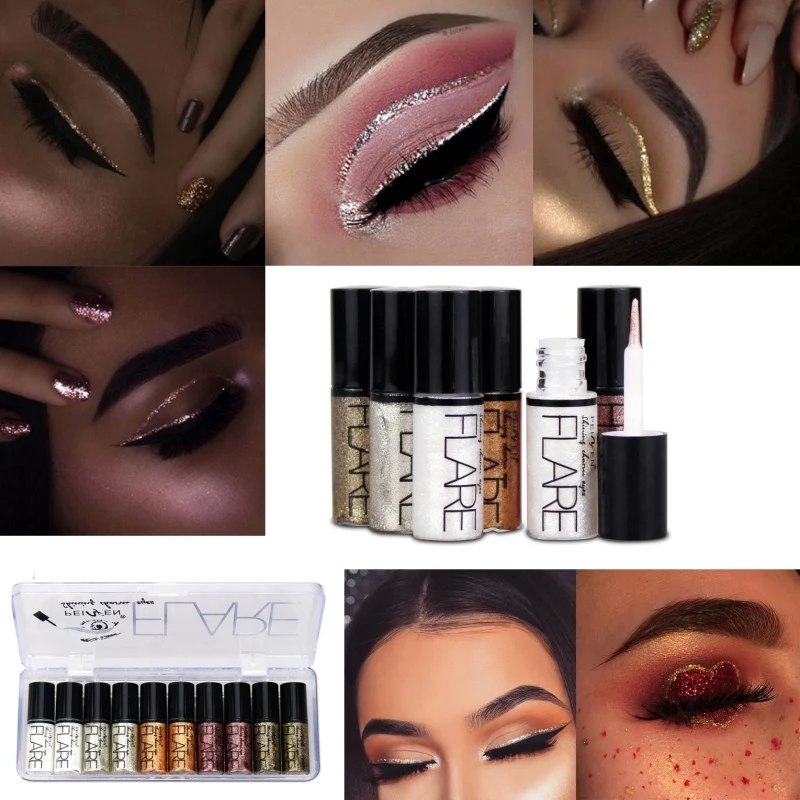 10 шт./компл. блеск жидких теней для век Imagic пигмент водонепроницаемый пятнистый