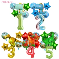 6pcs large dinosaur party balloons foil number balloon set dinosaur birthday party decorations baby shower dino party supplies