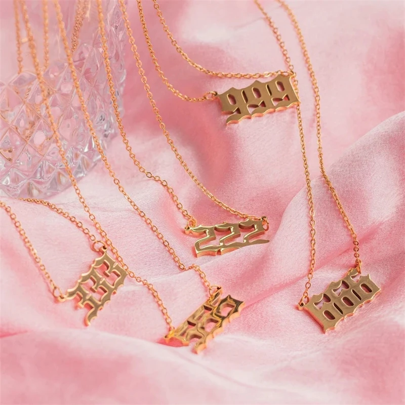 Ожерелье из нержавеющей стали с цифрами ангела 111 222 333 444 555 666 777 888 для женщин и