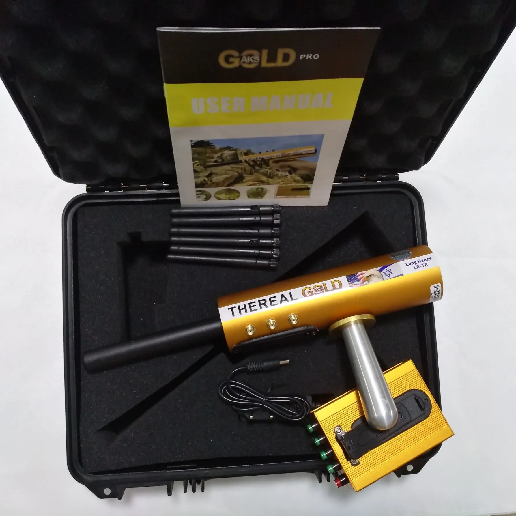 Real Gold AKS 6 антенн со съемными батарейками 9 В для подземного обнаружения золота