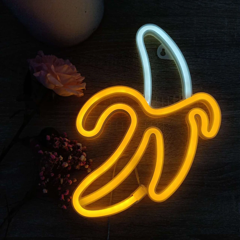 Светодиодный неоновый светильник в виде банана настенная лампа неоновая вывеска