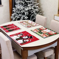 christmas decorations knitted fabric home dining mat kitchen accessories restaurant hotel dining table placemat tablecloth