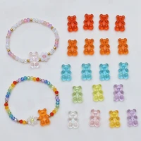 10pcslot mini bear animal resin bead horizontal through hole diy bracelet necklace hairpin phone case jewelry making accessorie
