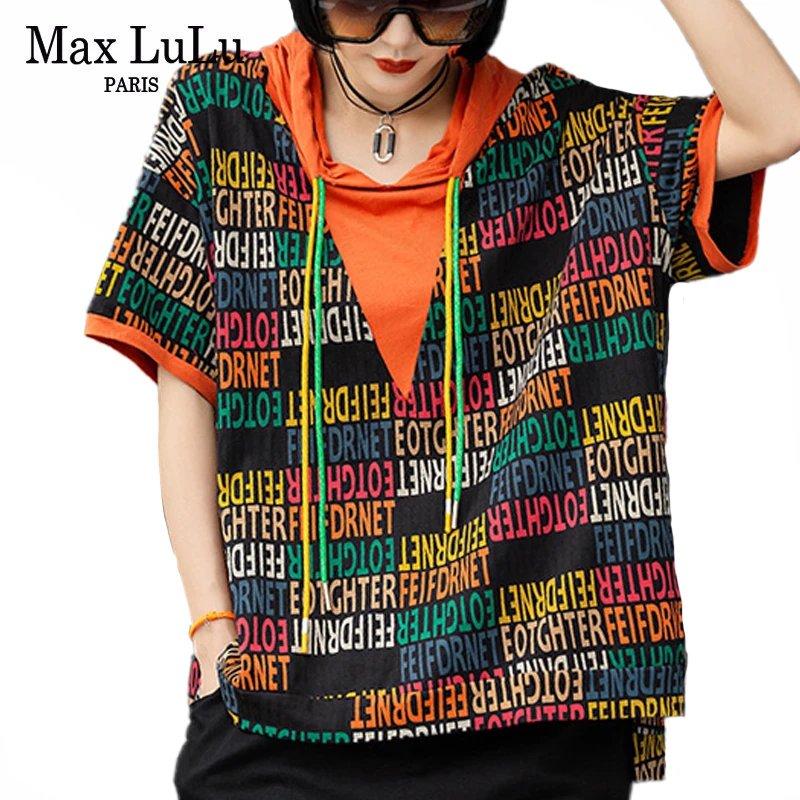 Max LuLu 2020 корейские дизайнерские модные топы летние женские роскошные футболки с