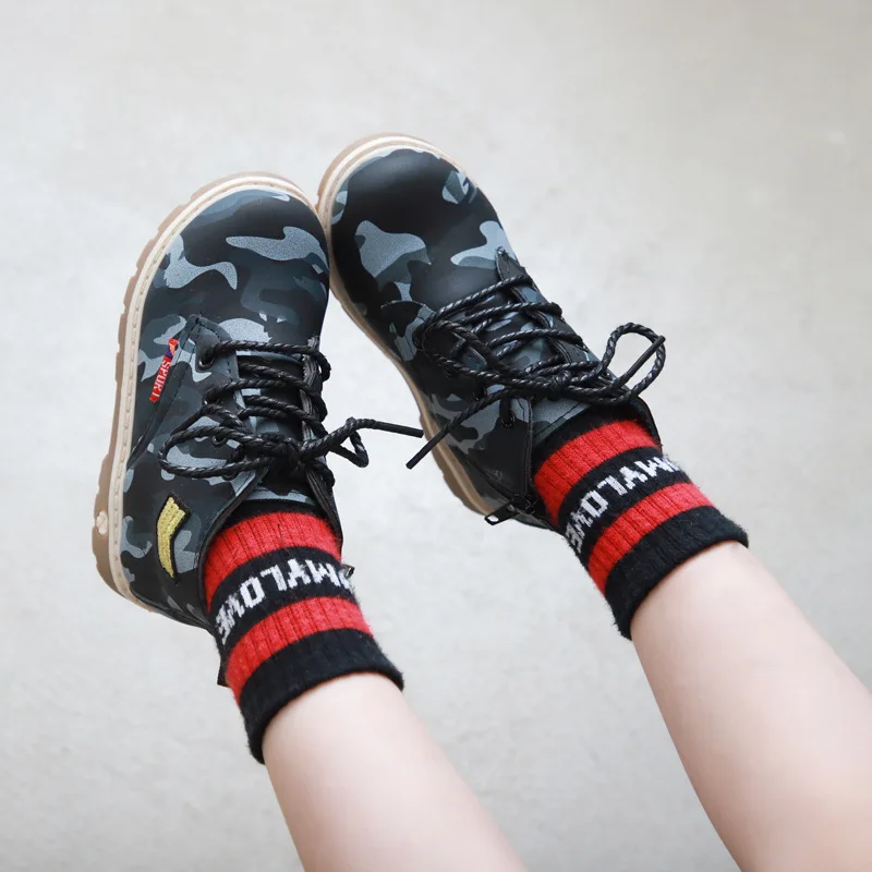 Детские ботинки JUSTSL Новинка осени 2019 кожаные для мальчиков и девочек детские Martin