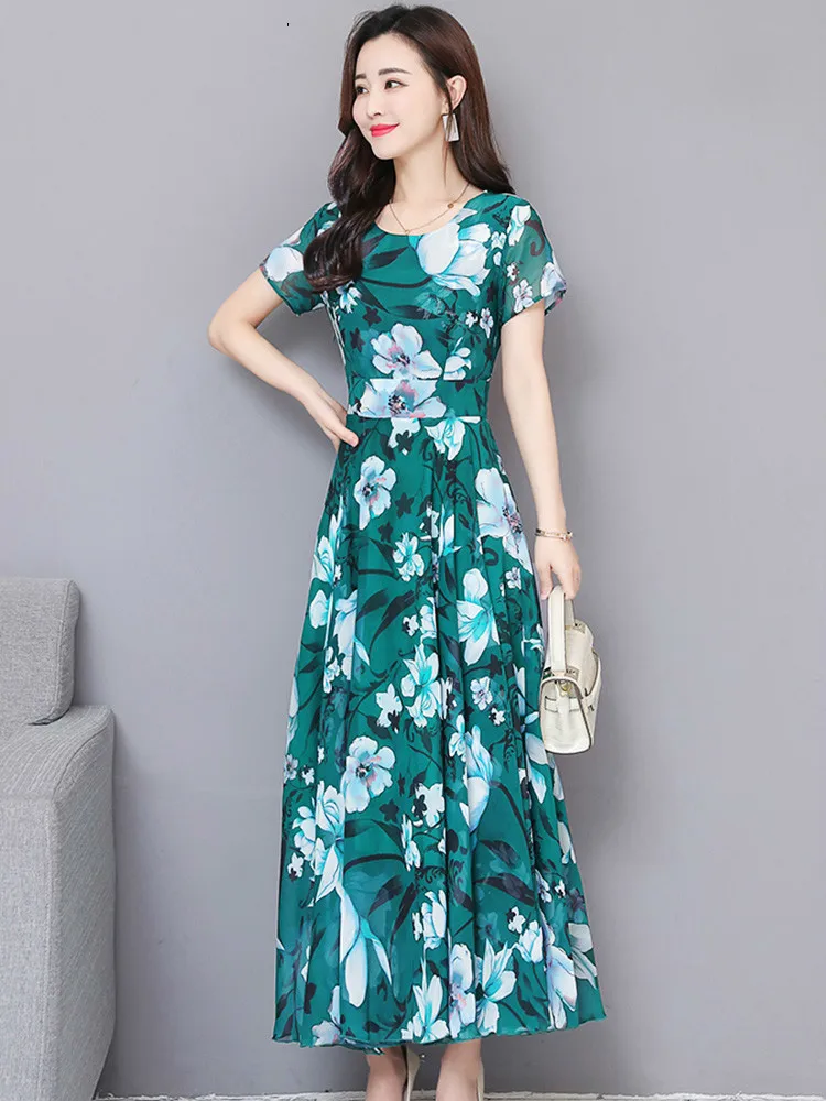 2020 размера плюс летнее платье Элегантное с цветочным принтом вечерние платья