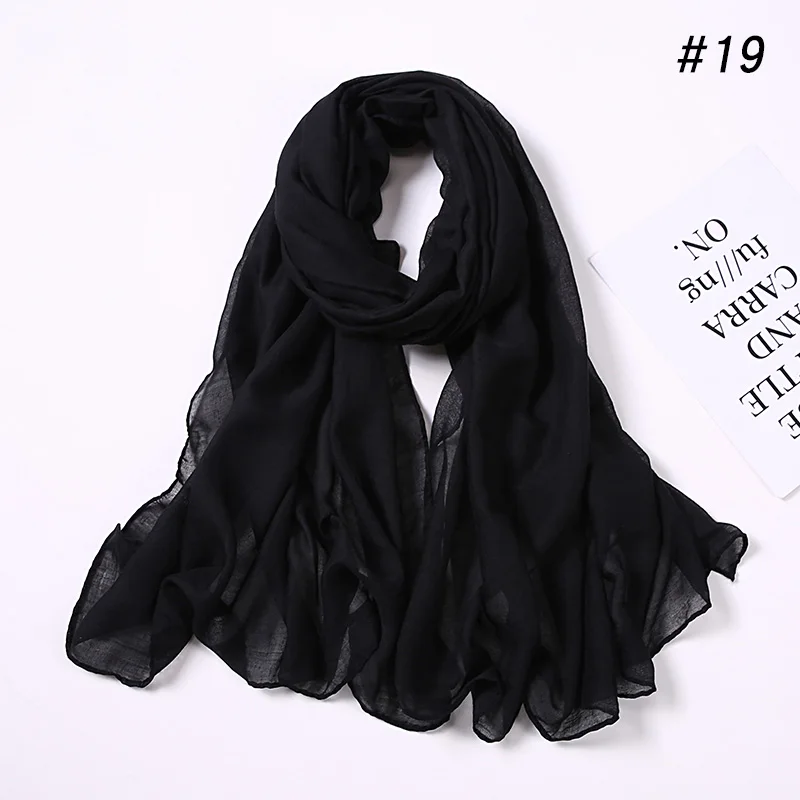 Женский Простой макси хиджаб шарф Мягкие однотонные мусульманские Шали