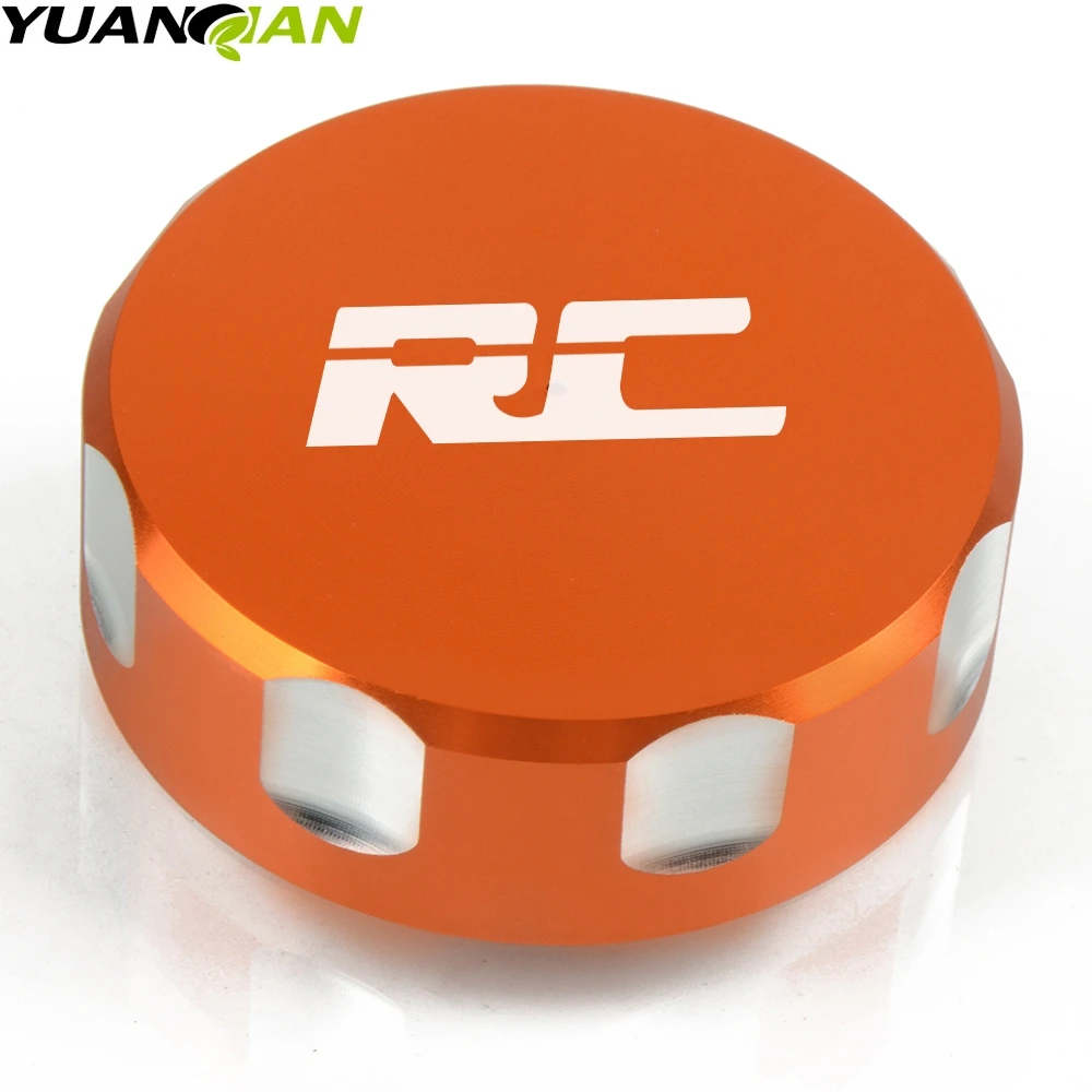 orange RC LOGO Высокое качество Задняя Тормозная жидкость Крышка Резервуара крышка мотоцикла аксессуары для KTM RC 125 200 250 390 rc390 - Цвет: orange RC LOGO