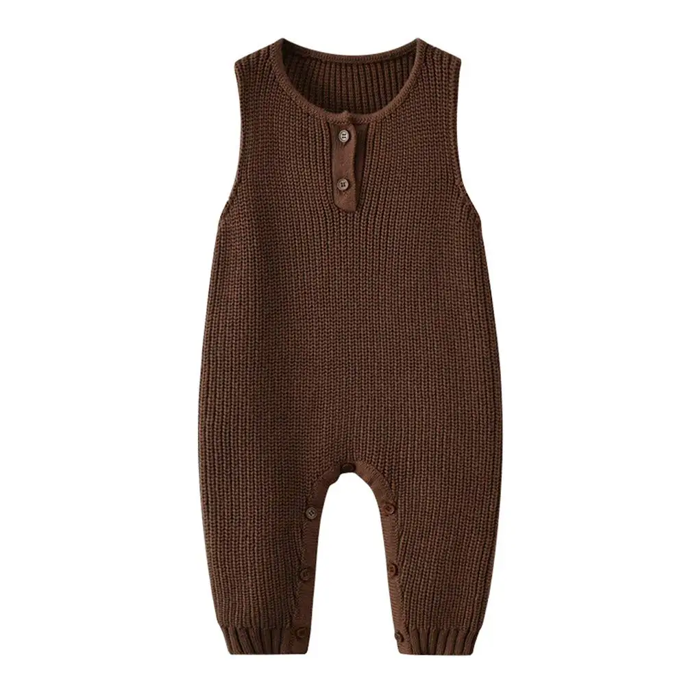 

Auro Mesa Newborn Baby Boys' Cotton Knitted Overalls Rompers one Piece Jumpsuit Solid Color Boys Fall Clothes