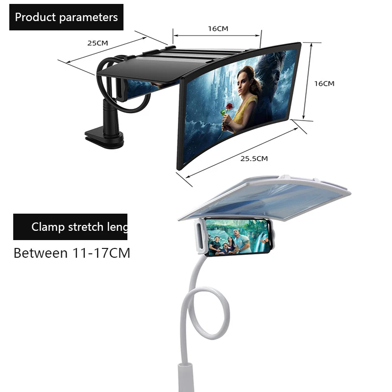 

Mobile Phone Screen Magnifier 12 inch 3D HD Video Amplifier Folding Lazy Bed Desk Bracket For Movie Game Magnifying Phone Holder
