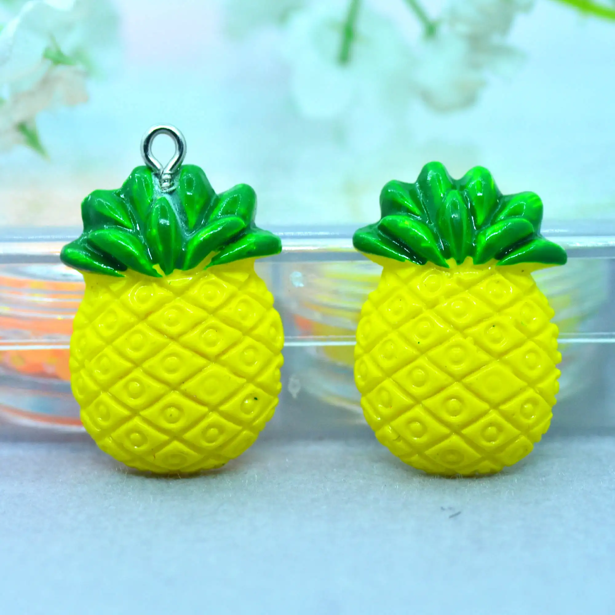 10 штук искусственный бриллиант из смолы) с плоским дном ананас кабошоны