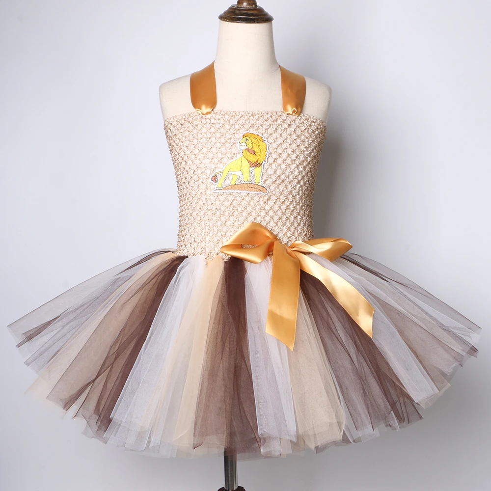 Lion King Tutu Dress Children Cartoon Animal Cosplay Costume Kids Halloween Carnival Christmas Party Dresses for Girls 2-12 | Детская