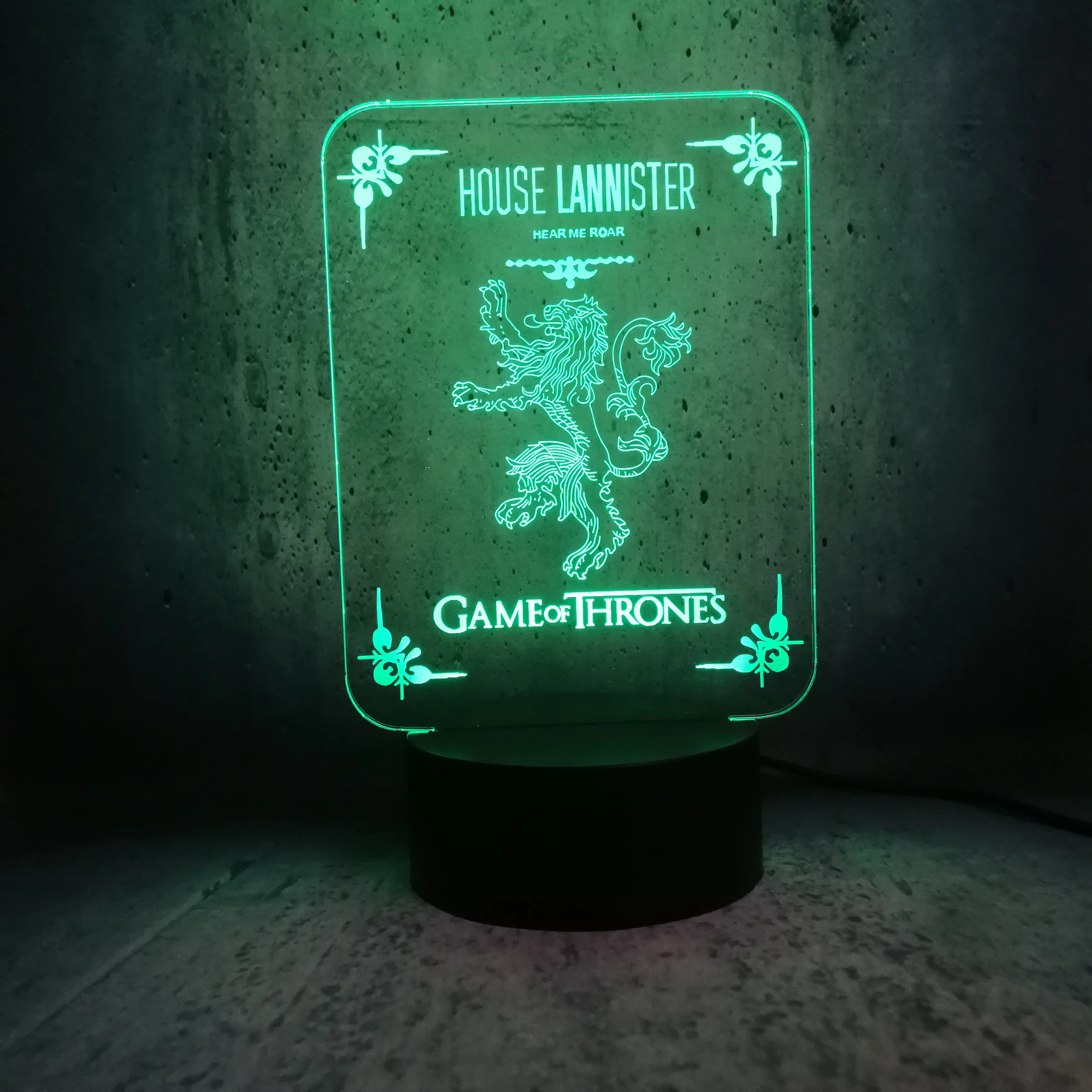 Дом Ланнистеров Луна лампа звук 3D светодиодный светильник Игра престолов ночник
