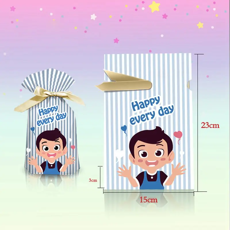 

Cartoon Cookies Bag Ribbon Rope Bag Candy Bag Baking Biscuit Bag Packaging Bag 50PCS Mixed Packaging Bag Gift Storage New
