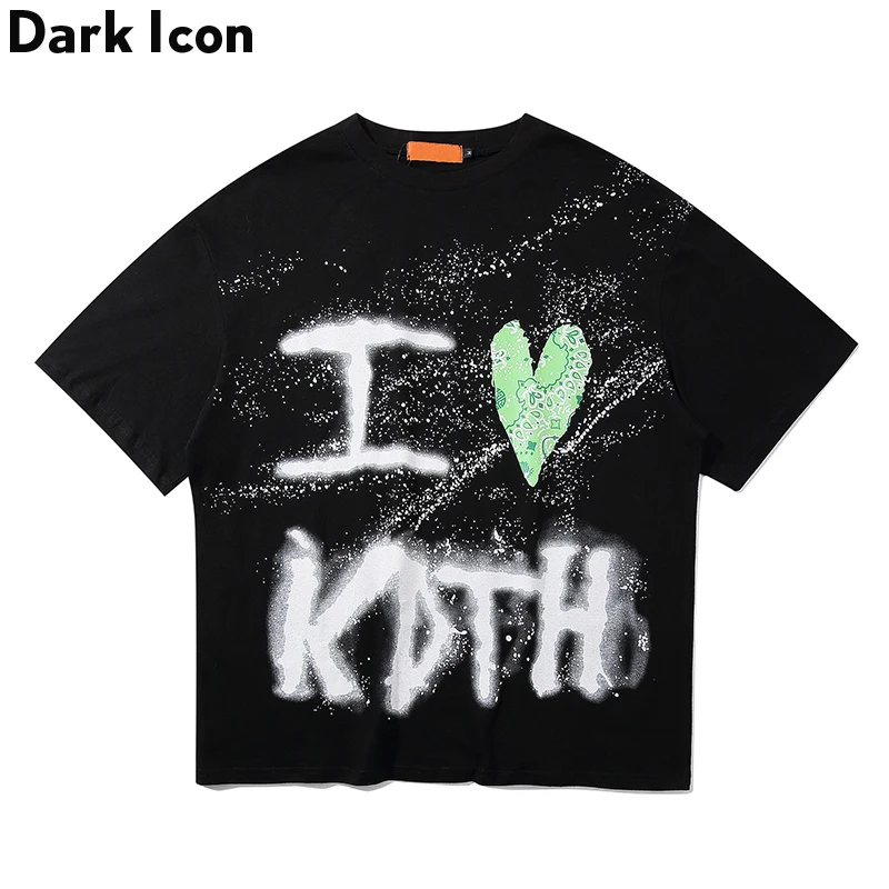 Dark Icon Hip Hop T Shirt Men 2020 Streetwear Harajuku Printed Tshirt Short Sleeve Cotton Hipste T-Shirt Loose Fashion Tops | Мужская
