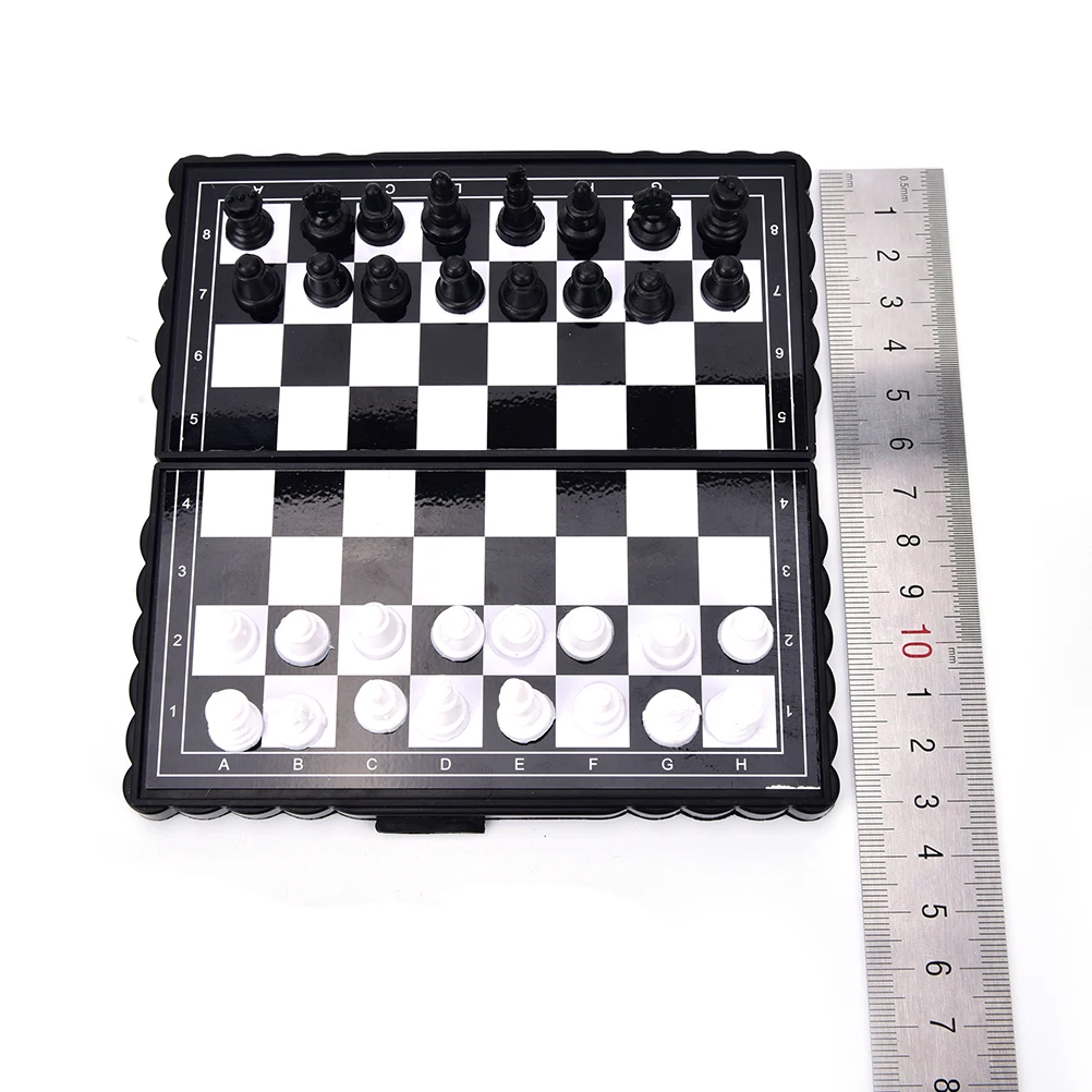 

Portable Folding Magnetic Travel Plastic Chess Board Set with Pieces Games Accessories