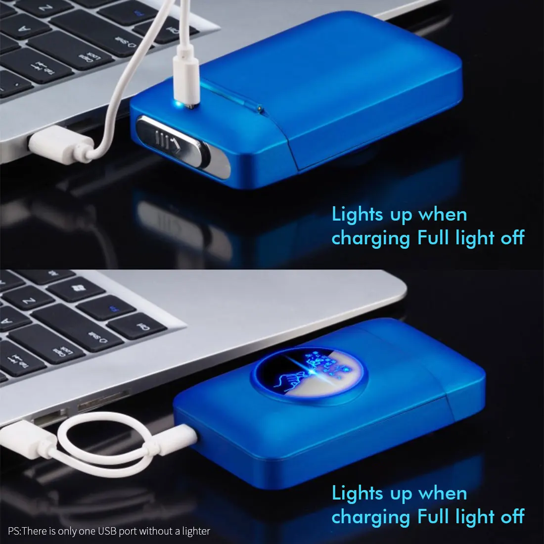 

Metal Cigarette Case Box with USB Electric Lighter LED Logo Design Tobacco Holder Windproof Electronic Plasma Arc Lighter Gifts