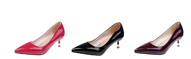 Женские туфли с закрытым носком очень размера плюс на высоком каблуке 17-2