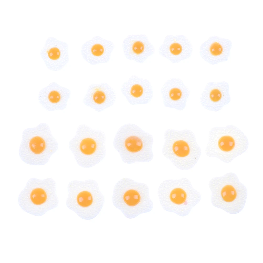 

10PCS/lot 1:12 White Egg S L DIY Resin Fried Egg Flatback Cabochons Dollhouse Miniature Food DIY Scrapbooking