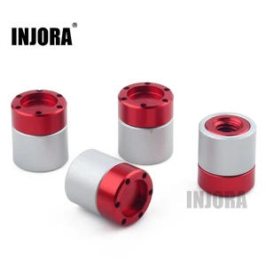 Центральные колпачки для обода колеса INJORA M4, 4 шт., Алюминиевые гайки для радиоуправляемого гусеничного осевого SCX10 110 Traxxas TRX4 Tamiya Recat, детали для радиоуправляемой машинки, 90046