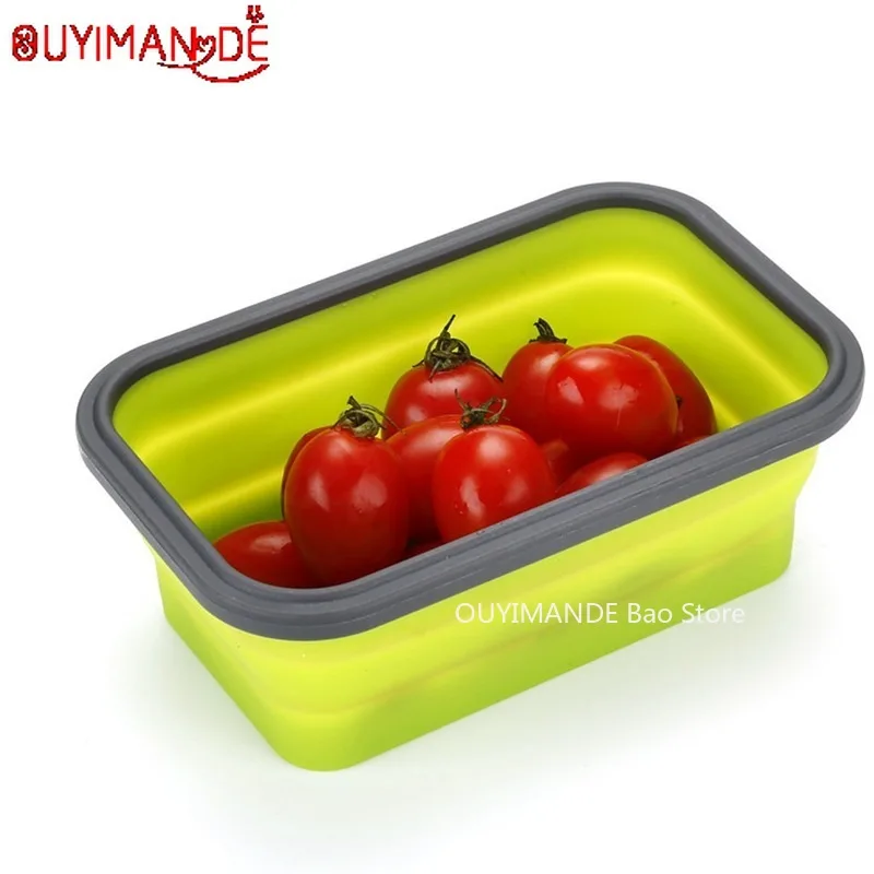 

Silicone Lunch Box Set Stackable Bento Food Prep Container Foldable Lunchbox Microwave Dinner Storage Containers Leakproof Fresh