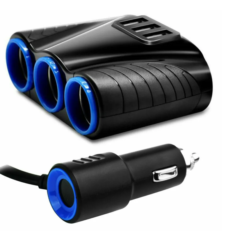 Universal Chargers 3 Ways Car Auto Cigarette Lighter Socket Splitter Power Adapter LED Light 120W 5V 3.1A Dual USB Charger | Электроника