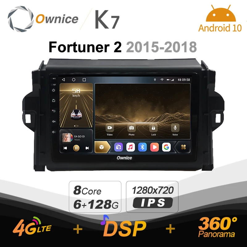 

Автомобильный мультимедийный радиоприемник 6G 128G K7 Ownice 2 Din Android 10,0 для Toyota Fortuner 2 2015 - 2018 8 Core A75 * 2 + A55 * 6 SPDIF 360 4G LTE