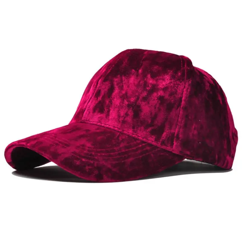 

Women Men Winter Faux Velvet Baseball Cap Shiny Solid Color Hip Hop Snapback Hat