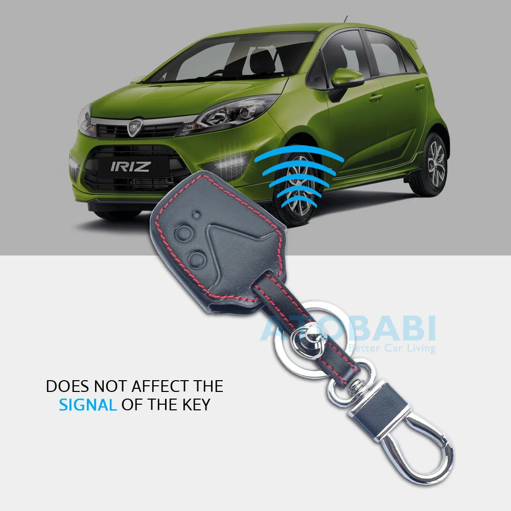 Leather Car Key Case For Proton Wira 415 416 Persona 2 Buttons Remote Control Fob Protector Cover Keychain Holder Auto Accessory |