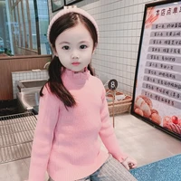 baby girls turtleneck knitted sweater warm fall children clothing 1 5 years girls knit pullover cardigan kids winter bottom top