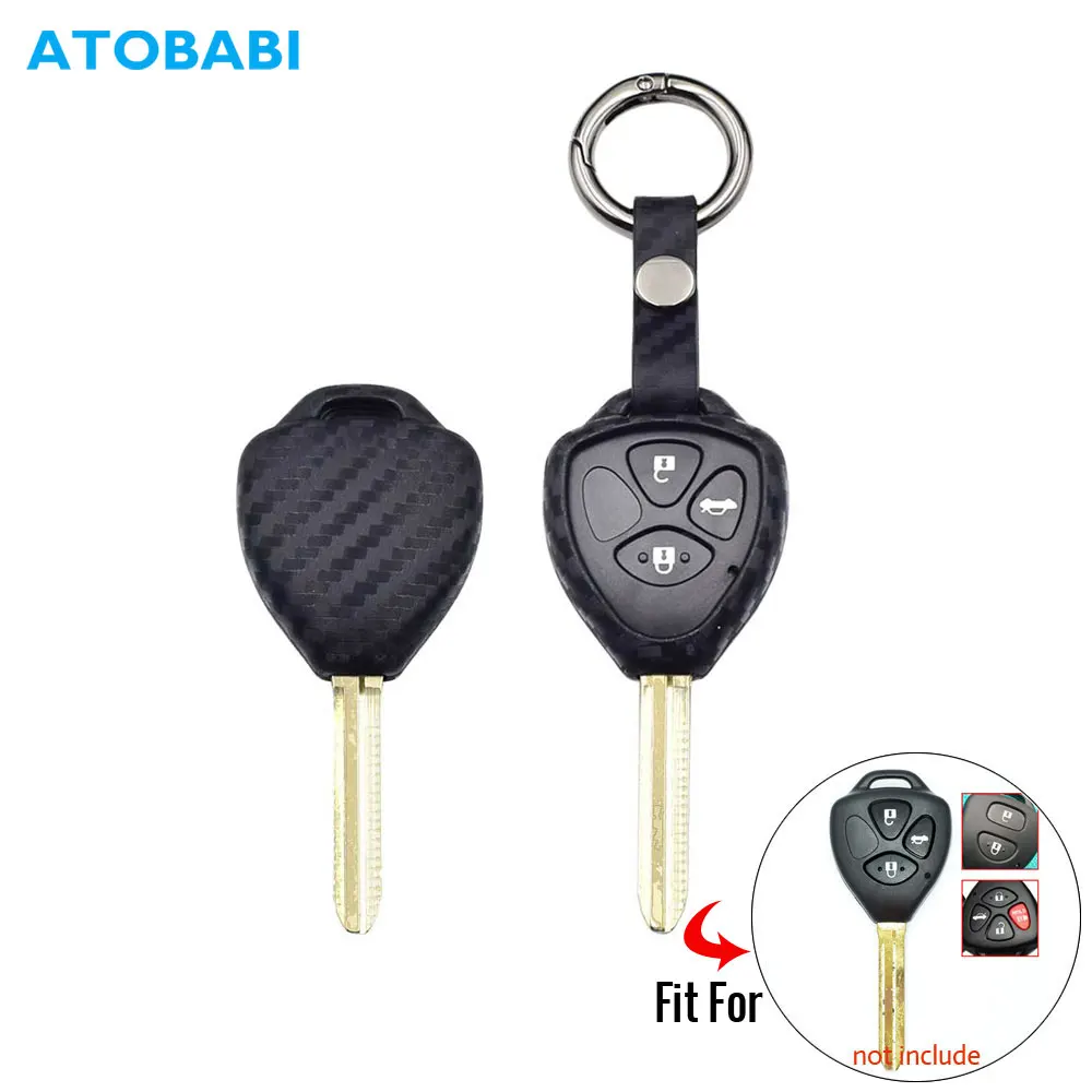 Чехол для автомобильного ключа из углеродного силикона Toyota Camry Avalon Corolla Matrix Rav4 Venza