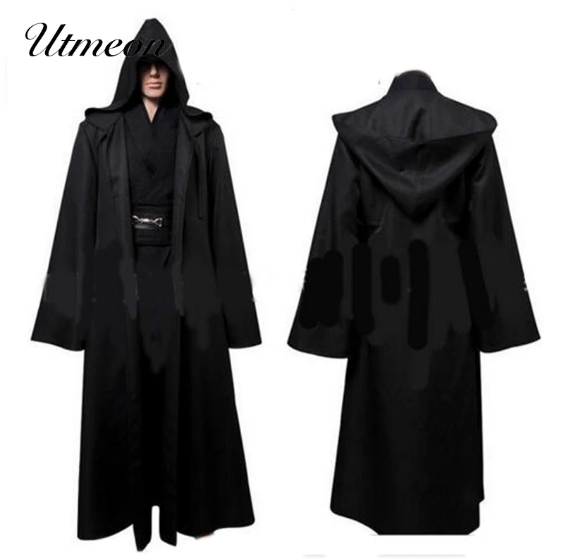 Взрослый мужской костюм Дарта Вейдера джедая с капюшоном плащ накидка