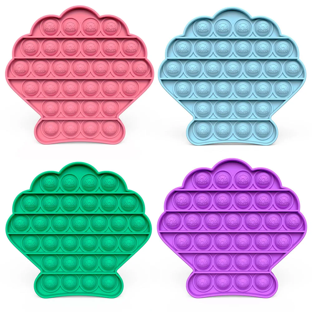 

Shell Shape Push Bubble Sensory Squeeze Fidget Antistress Desktop Toy Adult Kid Silicone Autism Stress Relief Educational Toy