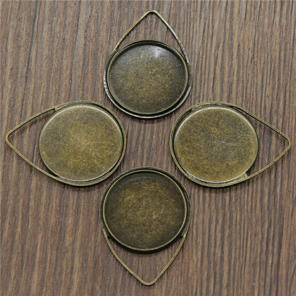 

10pcs/lot Fit 20mm 12mm Glass Cabochon Waterdrop Shape Cameo Base Setting Charms Pendant Tray Jewelry Accessories