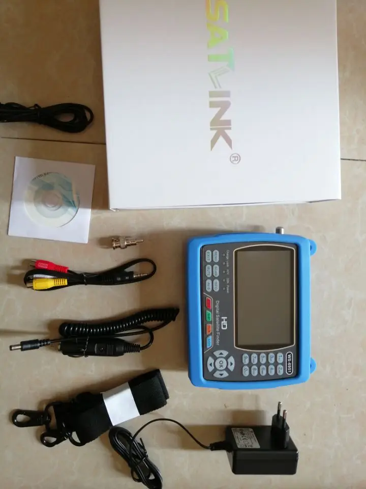 Белый Satlink WS-6951 ручной спутниковый искатель DVB-S2 4,3 'TFT Satlink WS6951 спутниковый искатель DVB-S2 спутниковый измеритель - Цвет: Белый