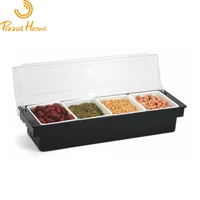 pizzathome 3456 section pizza seasoning box abs plastic ingredients box fruits cheese sauce box pizza spice jar baking tool