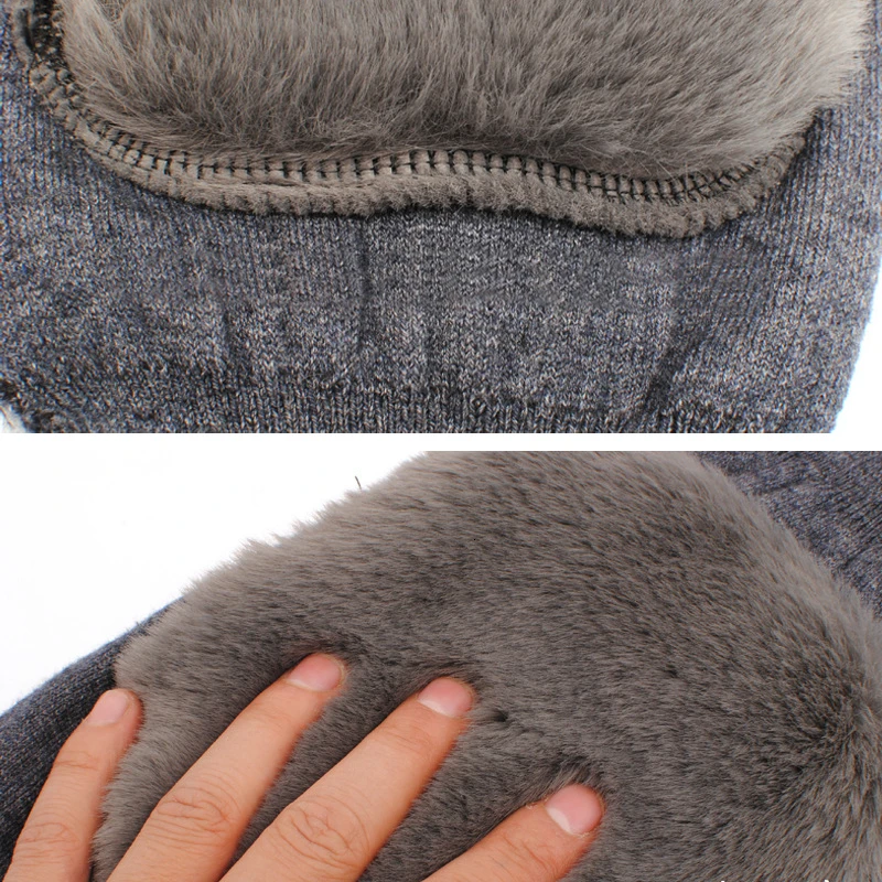 

Knee Pad Keep Warm Thickening Rex Rabbit Imitation Wool Cashmere Windbreak Cold-proof Knitted Stretch Man And Women Unisex