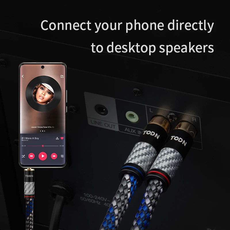 canare 3 5mm jack to 2rca ofc audio cable aux to rca hifi stereo for amplifier mobile phone computer desktop audio free global shipping