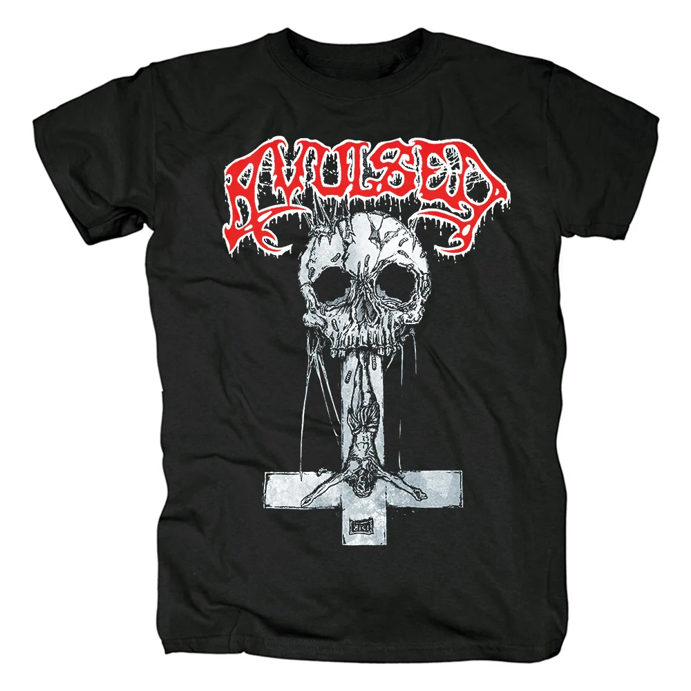 

10 Designs Avulsed Skull Cross Streetwear Rock Brand Shirt Heavy Death Metal Punk Fitness Skateboard Demon Tee Rocker