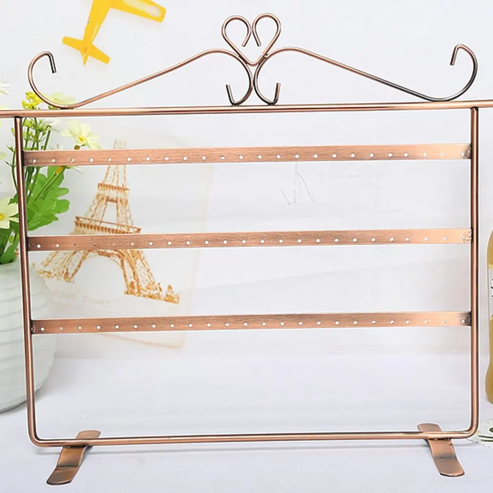 

72 Holes Earrings/Necklace/Ear Studs Jewelry Display Holder Stand Showcase Metal Jewelry Organizer Rack Flat Earring Holder