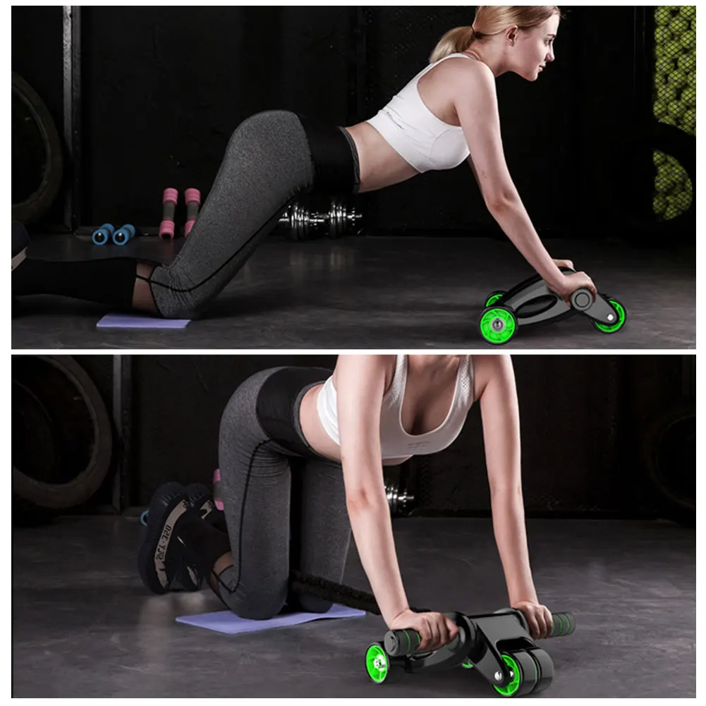 

4 in 1 Ab roller and resistance band, foldable 4-wheel abdominal roller belt, suitable for gym and home fitness equipment#W