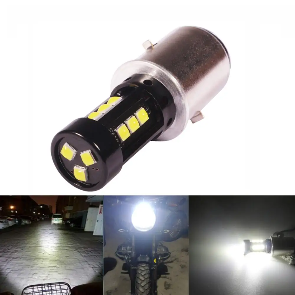 HYAUTP 1 шт. H6 светодиодный мотоцикл фары 1500LM BA20D Мотоцикл Скутер мопед