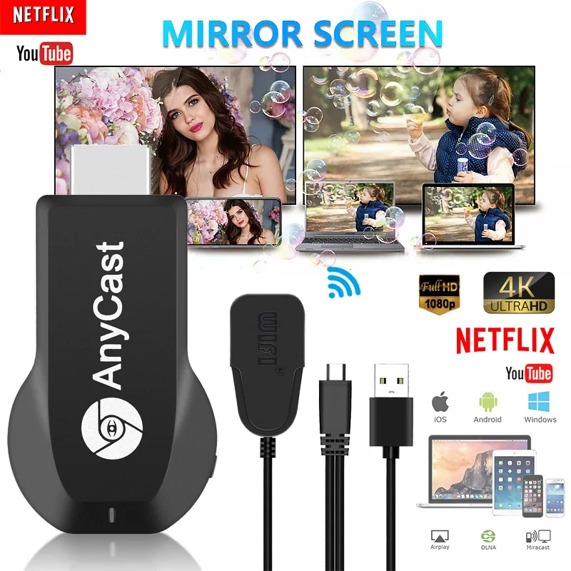 1080P Wireless WiFi Display Dongle TV Stick Video Adapter Airplay DLNA Screen Mirroring Share for iPhone iOS Android Phone to TV