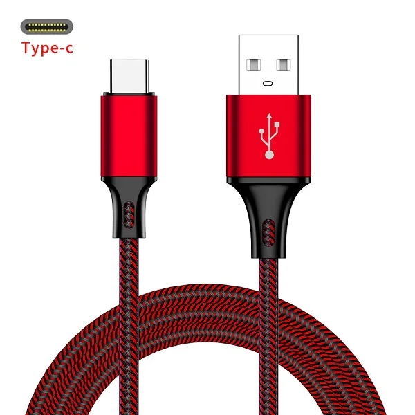 Red with Black REZ usb type C кабель для type C для Redmi Red Быстрая зарядка USB кабель type-C кабель Usb кабель для передачи данных для htc LG USB-C кабель - Цвет: Red with Black