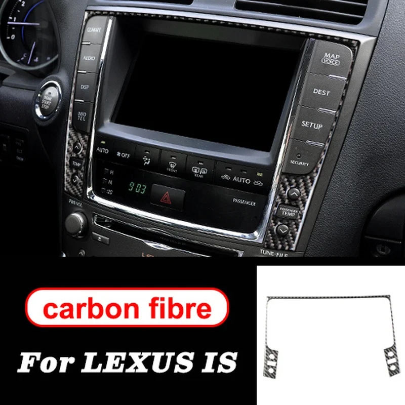 

Mutips Carbon Fiber Air conditioning CD Navigation control panel cover frame decoration For Lexus IS IS250 300 350C 2006-2012
