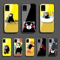cartoon bear kumamons phone tempered glass case cover for samsung galaxy note s 7 8 9 10 10e 20 plus lite uitra black etui