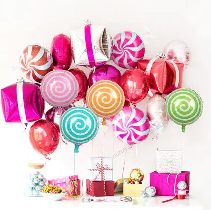 5 шт. 18 дюймов красочные конфеты Фольга воздушные шары леденец на палочке