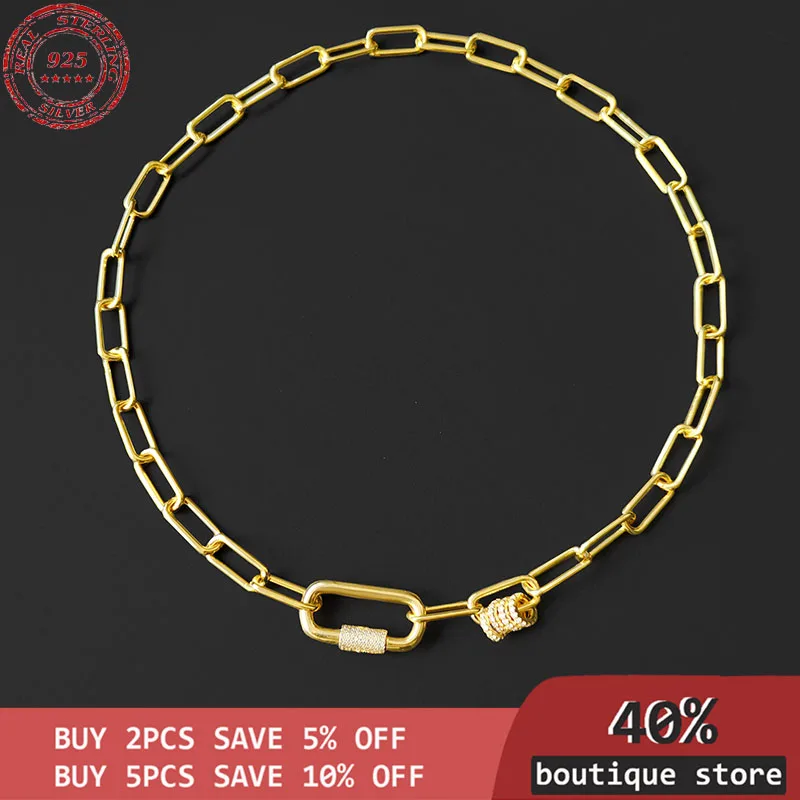 

Silver Chain Sterling S925, clavicle chain, new women's products, hip-hop, luxury fashion necklace jewelry