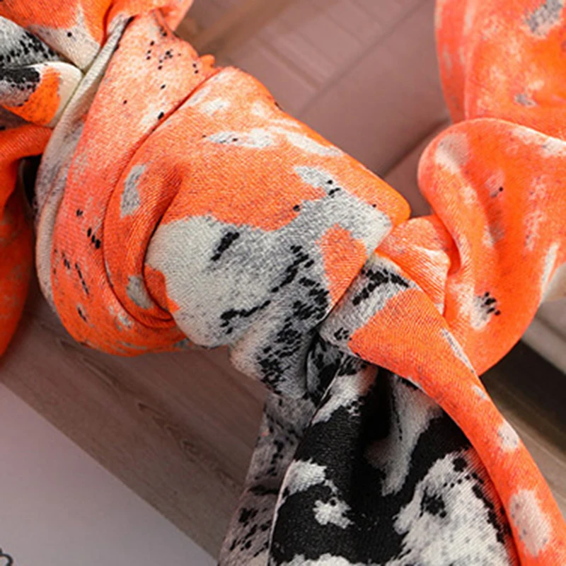 Hair Tie Scrunchie Print Ribbon Women Elastic hair ties Scarf Rope Bow Ties Bandage Female Accessories |