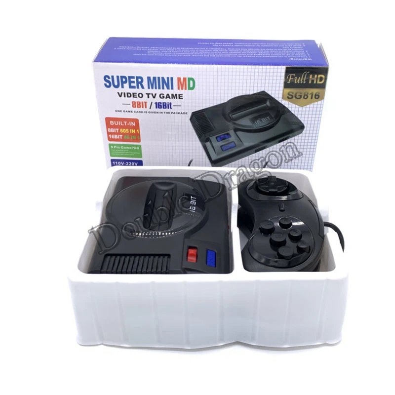 

16 бит 8 бит HD TV Ретро портативная игровая консоль для двух игроков SG816 подходит для Sega Mega Drive для детей подарок